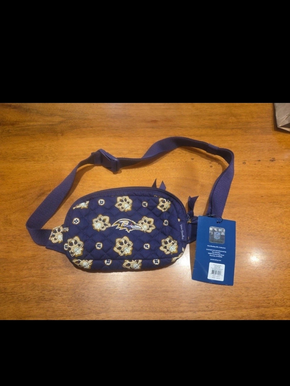 Vera Bradley Mini Floral Crossbody Bag Purple NWT Baltimore Ravens Nfl
